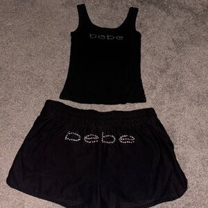 Bebe on the butt shorts and tank
